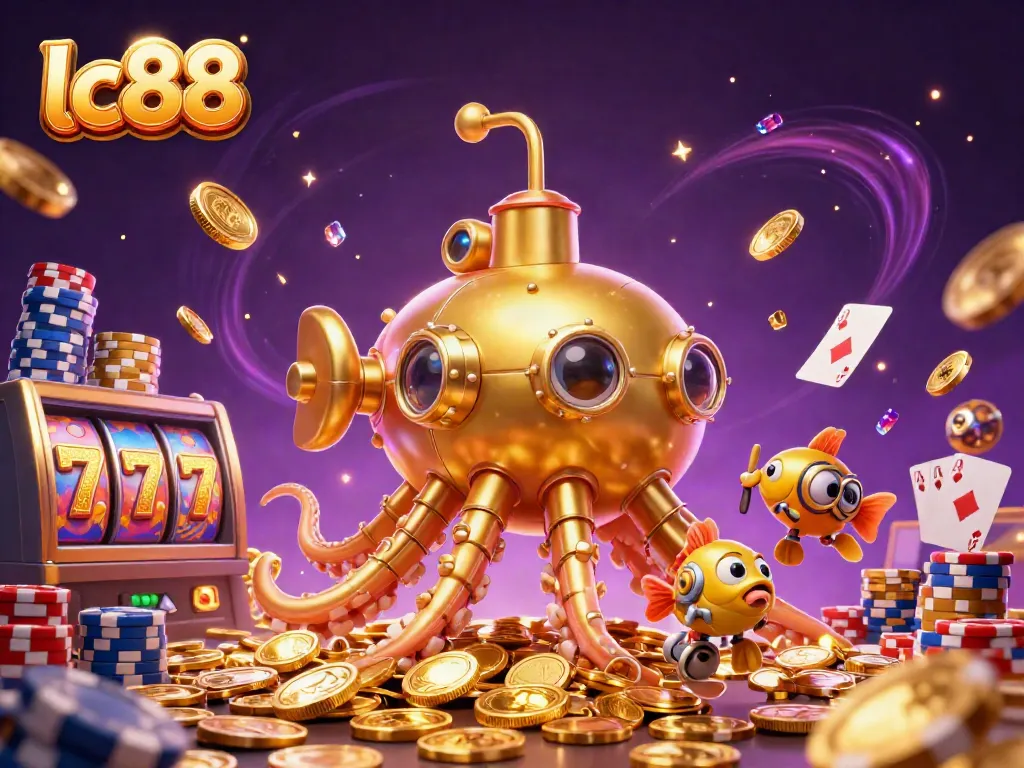 Spin winning reels and flaunt high hands with lc88 in a vibrant 3D casino scene.